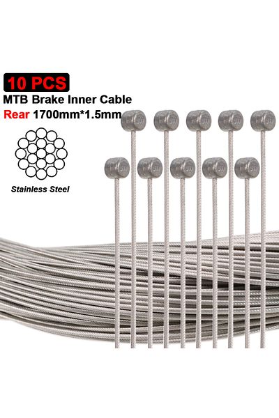 Choice 10PCS MTB 1700mm Bike Shifter Brake Cable Stainless Steel Inner Cable MTB Road Bike Front Rear Derai