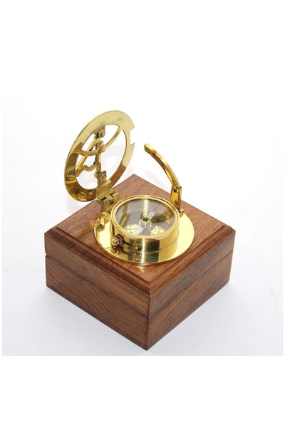 Store Ahşap Kutulu Pusula 6*6 Cm