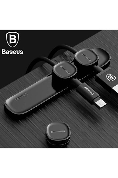 Baseus ACWDJ-01 Baseus Peas cable organizer, 3M adhesive, three holes with magnets, Black