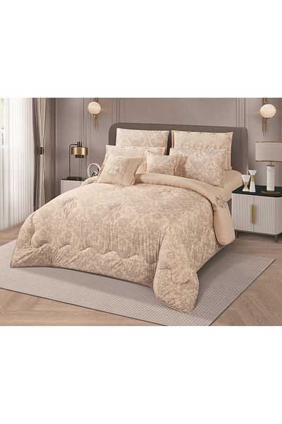 HOURS Horse 8-Piece Soft Embroidered Double-Sided Heavy Fill Quilt Set Cornelia-007