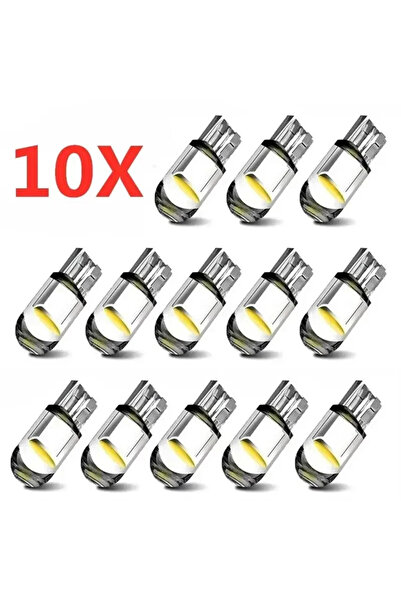 Choice Yellow 10pcs Car LED T10 W5W Canbus Glass COB Reading Dome Lamp Marker Wedge License PlateLight Bulb