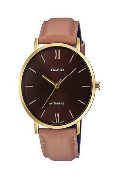 Casio Men's Classic Dress Analog Watch with Leather Strap
