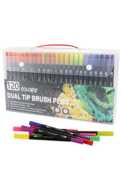 Choice B-120 colors 12/48/72/132 Colors Watercolor Art Markers Brush Pen Dual Tip Fineliner Drawing for Cal