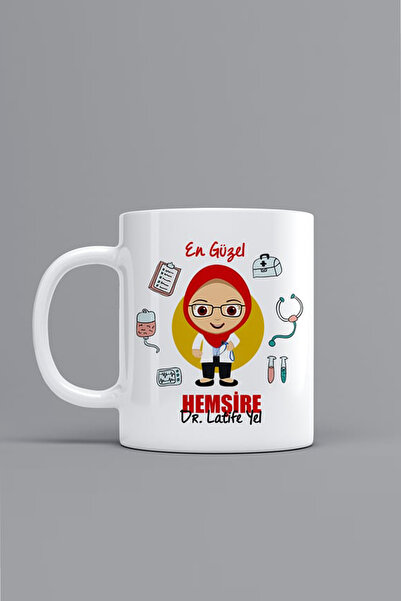 Teknookul En Güzel Hemşire Temalı Hediye Kupa Bardak Kişiye Özel Hediye