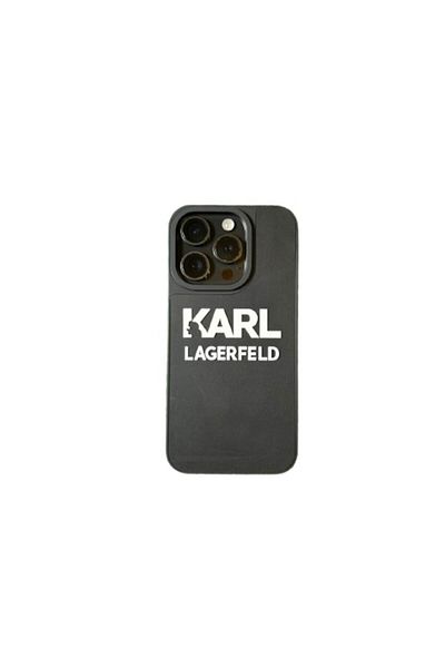Karl Lagerfeld Husă de telefon, compatibilă cu iPhone 15 Pro alb-negru