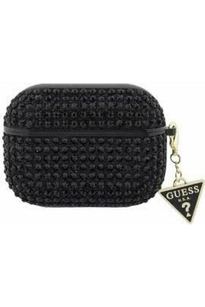 Guess Guess Rhinestones Triangle Metal Logo Protective Case for AirPods Pro 2, Black