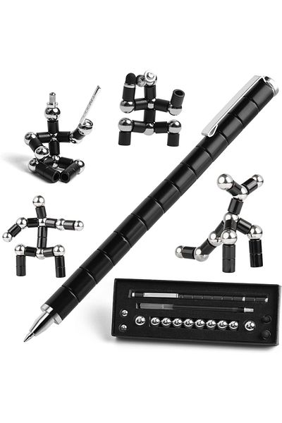 Choice black Decompression magnetic pen, fidgeting magnetic pen, multifunctional novel pen for relieving fi