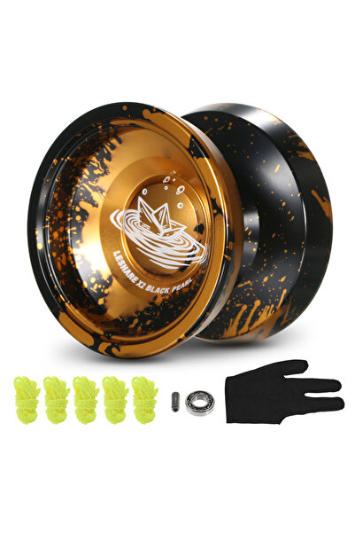 Choice كرة يويو سوداء ذهبية من LESHARE، كرات يويو خدعة بخيط من الألومنيوم، هد...