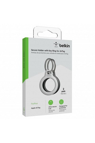Belkin Secure Holder & Keyring Belkin - Airtag - 2 Pack (Negru/Alb)