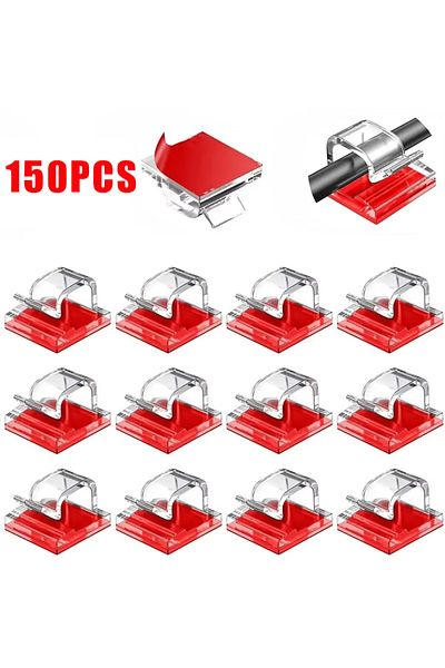 Vikefon 150pcs Transparent 50/100PCS Cable Organizer Clips Cable Management Wire Manager Cord Holder USB Cha