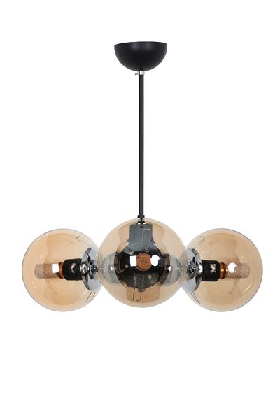 MŞ Aydınlatma Orbic Black Chrome 3 Honey Glass Chandelier
