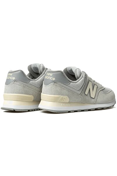 New Balance 574 Unisex Gray Leather Sneaker Daily Genuine Leather Sports Shoes Gray