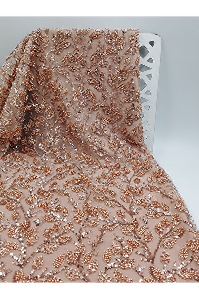 ünsal tekstil Yaprak Taşlı Abiyelik Kumaş(1 Metre × 1.5 En)
