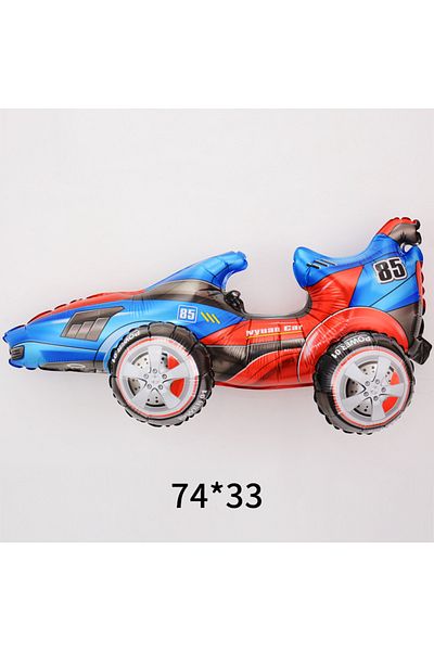 Choice Other AS PICTURE 3D racing car blue 3D Stereo Cartoon Assembled Car Aluminum Film Hot Wheels Party B