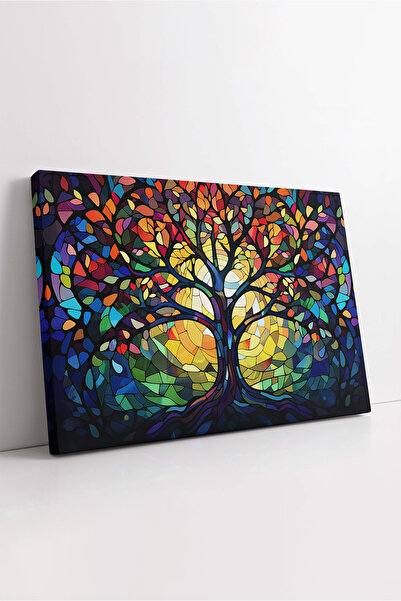 KOSS Dijital Πολύχρωμο αφηρημένο έργο τέχνης σε καμβά, Έγχρωμος καμβάς δέντρο...