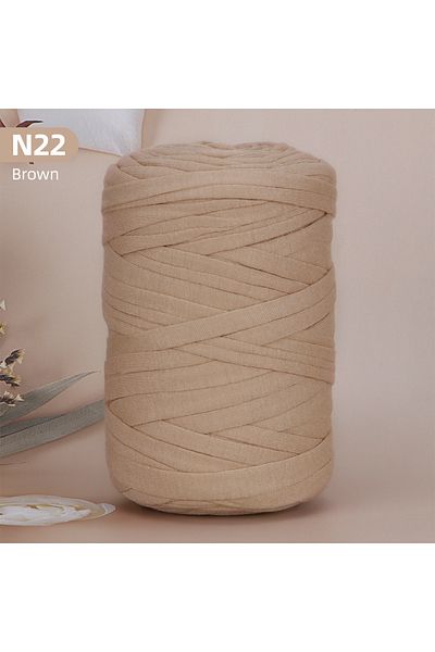 Choice N22-Brown 1Pcs Polyester T-Shirt Yarn For DIY Crafting Crochet And Knitting - Bags, Cushions, Dolls,