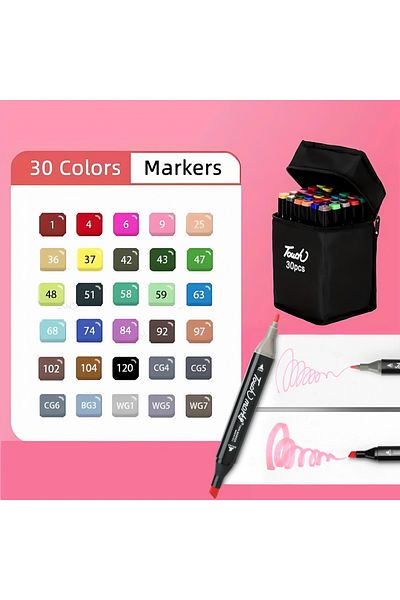 Choice 30 Colors 30/40/60/80 Colors Alcohol Felt Markers Pens Dual Tip Permanent Artist Art School Supplies