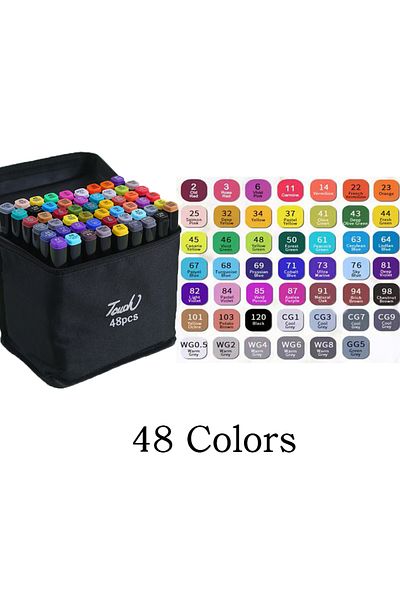Choice 48 colors 24-60 Colors Oily Art Marker Pen Set for Drawing Double Headed Sketching Tip Based Markers