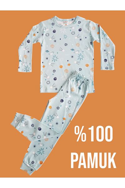 çamaşır bahçesi kendinize iyi bakın Long Sleeve Patterned Kids' Pajama Set #LaundryGarden #DinosaurPatternPajamas