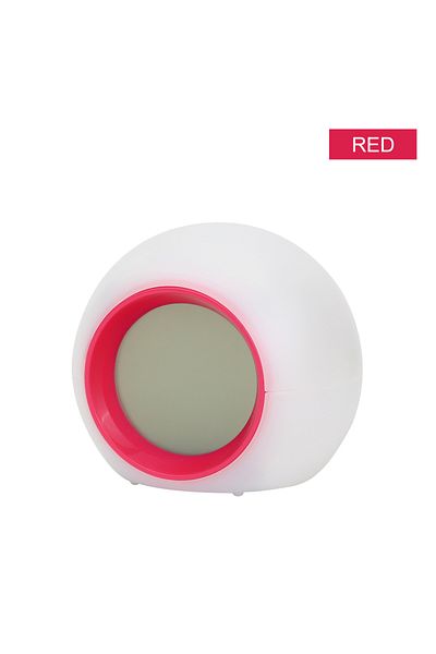 Choice Red Standard Creative 7 Colorful Round LED Light Alarm Clocks Time Date Display Temperature Detectio