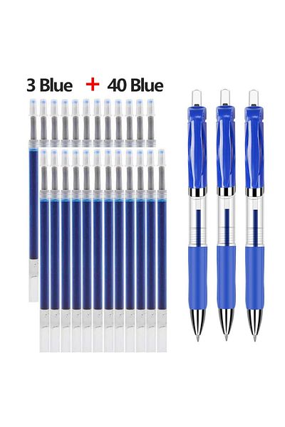 Choice Blue set-43 Pcs 43 PCS Gel Pens Refills Set Kawaii Stationery writing pen Black/red/blue ink 0.5 mm