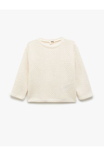 Koton New Season Crew Neck Long Sleeve Cotton Blend Sweatshirt