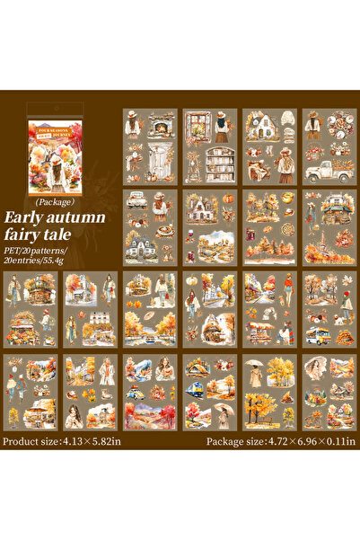 Choice 1 20 Sheets PET Die cut Stickers book Four Seasons Scenery Decorative ...