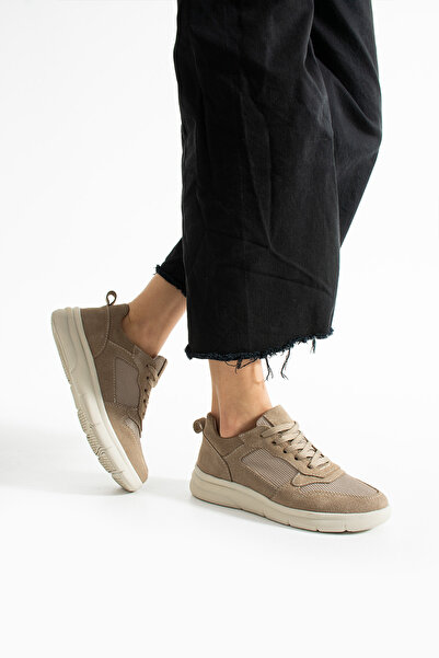 Getcho Thaes Women's Daily Suede Mink Sneaker Light Sole Sports Shoes Breathable Mesh Fabric Model