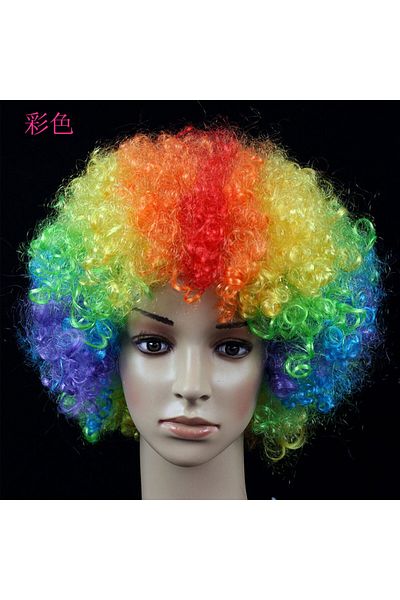 Choice MULTI Funny Fluffy Wavy Curly Clown Wig Explosive Head Wig for Disco Birthday Party Christmas Hallow