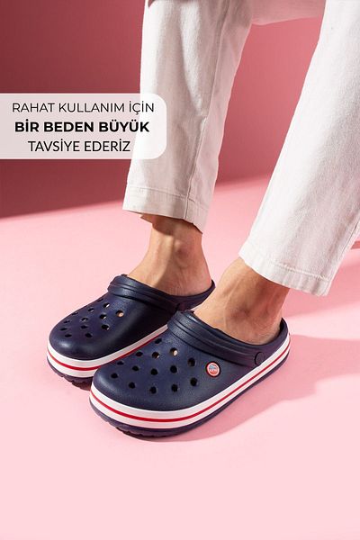 FUGA MODA Stefan Navy Blue Perforated Polyurethane Closed Front Wet Floor Men's Slippers and Sandals