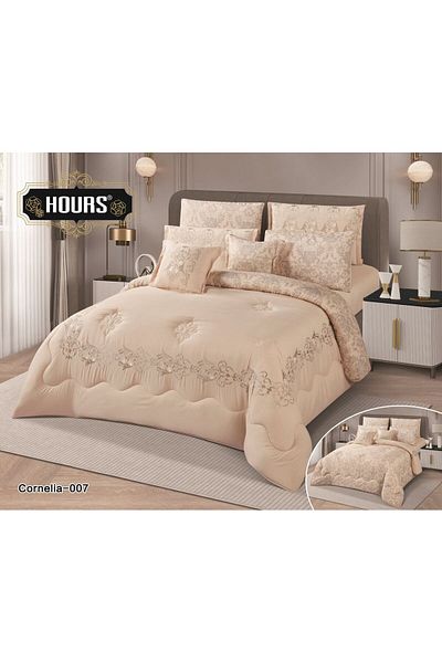 HOURS Double-sided embroidered microfiber bedspread - 8 pieces
