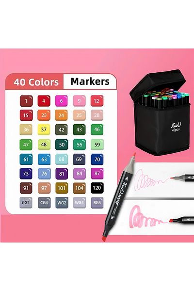 Choice 40 Colors 30/40/60/80 Colors Alcohol Felt Markers Pens Dual Tip Permanent Artist Art School Supplies