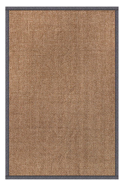 MACRO HOME 0503-Gri Kumaş Bordür Sisal Halı Kilim Hav Toz Vermez Kolay Temizl...