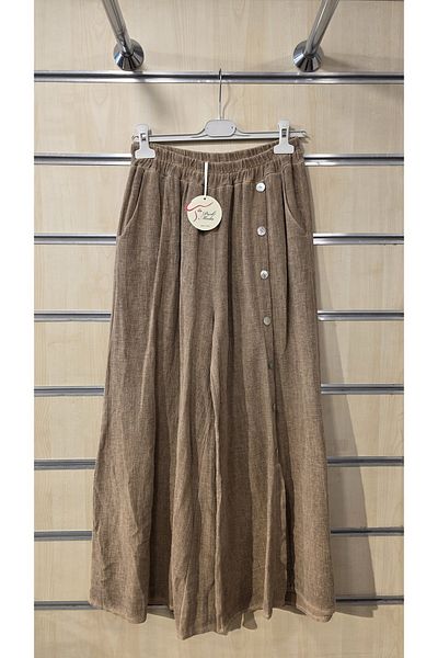 Park Moda Italian Linen Trousers with Button Detail