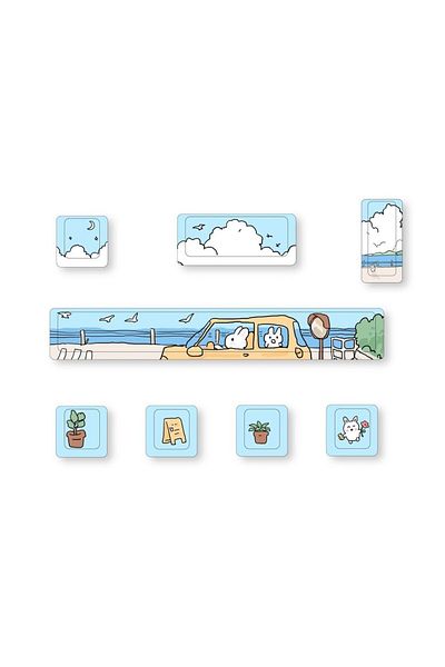 Choice orange Cute Theme Personalized Addition Key Cap Eight Piece Set with Five Sides of Thermal Sublimati