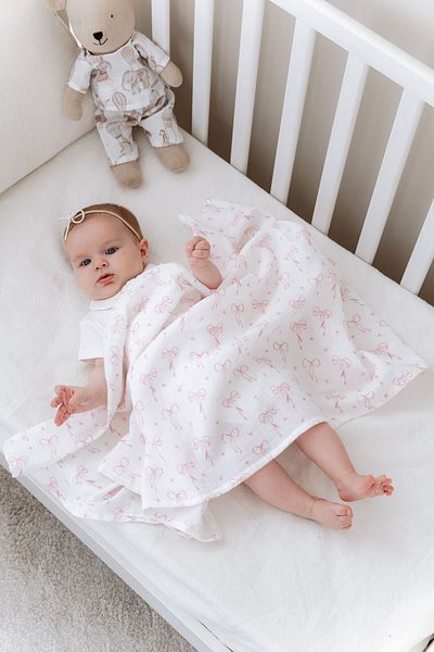 Tuğba Kuğu Muslin Cover - Pureline Series - Dainty Bows