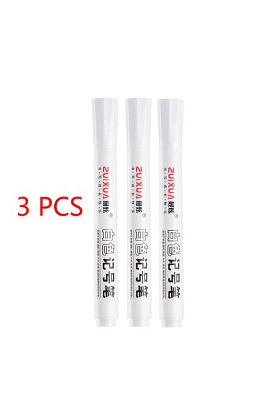 Choice 3 pcs 2.0mm White Marker Pens set Oily Waterproof White Gel Pen DIY Graffiti Sketching Marker Statio