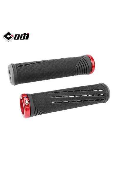 Choice CF-2 Black-Red ODI CF Silicone Bicycle Grips Carbon Fiber Reinforced Handle Plugs MTB Anti-slip Lock