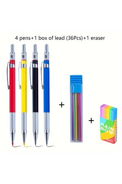 Choice مجموعة أقلام رصاص ميكانيكية معدنية مختلطة 2.0 مم مع رصاص تصميم رسم فني...