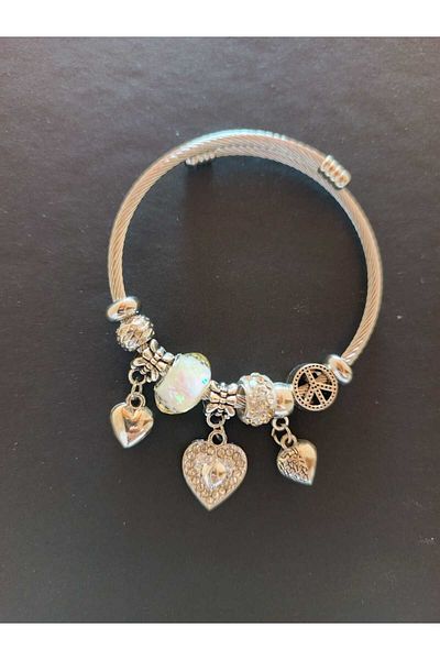 JUPİTER HOME Steel Charm Bracelet Birthday Gift for Friend Lover