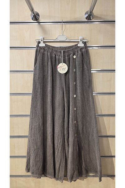 Park Moda Italian Linen Trousers with Button Detail