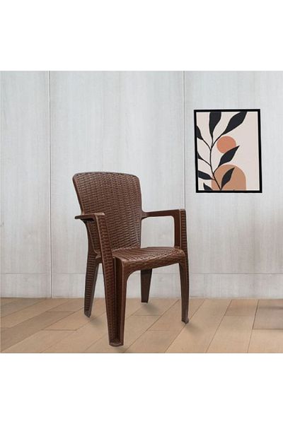 rexa Rattan-Style Plastic Chair – Durable Indoor/Outdoor Seating (44x57x90 cm