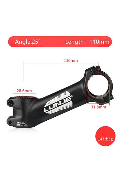 Choice 25Degree-110mm Ultralight Bike Stem 17 Degree Aluminium Alloy MTB Road Bicycle Stem 31.8mm 60/70/80/