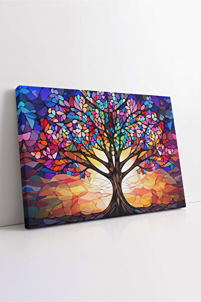 KOSS Dijital Pictură pe pânză cu arborele vieții abstracte colorate, pictură ...