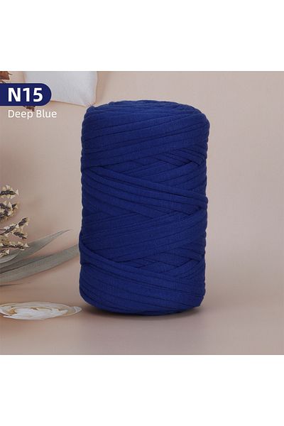Choice N15-Deep Blue 1Pcs Polyester T-Shirt Yarn For DIY Crafting Crochet And Knitting - Bags, Cushions, Do