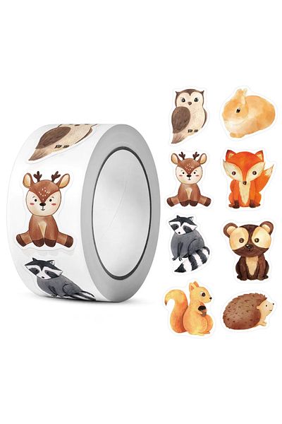 Choice syf-200 500Pcs/Roll Heterotypic Forest Animals Stickers 2.5cm/1.0'' Art Labels Learning Rewards, Ado