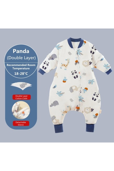 AIBOYING أكياس نوم للأطفال برسومات كرتونية باندا-1 2025، مقاس 90-100 سم، بأكم...