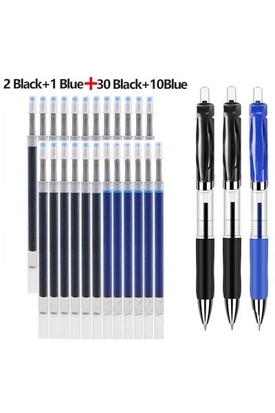 Choice Black blue set-43 Pc 43 PCS Gel Pens Refills Set Kawaii Stationery writing pen Black/red/blue ink 0.