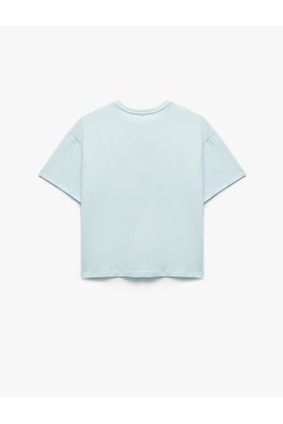 Koton Tricou din bumbac cu mânecă scurtă cu decolteu rotund, sezon nou