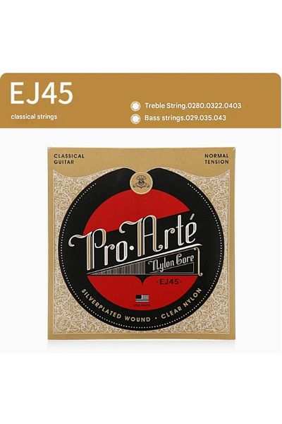 Choice EJ45 EJ45 Classical Guitar Strings Silver Plated Wrap Nylon Core Clear Student Nylon Trebles Normal